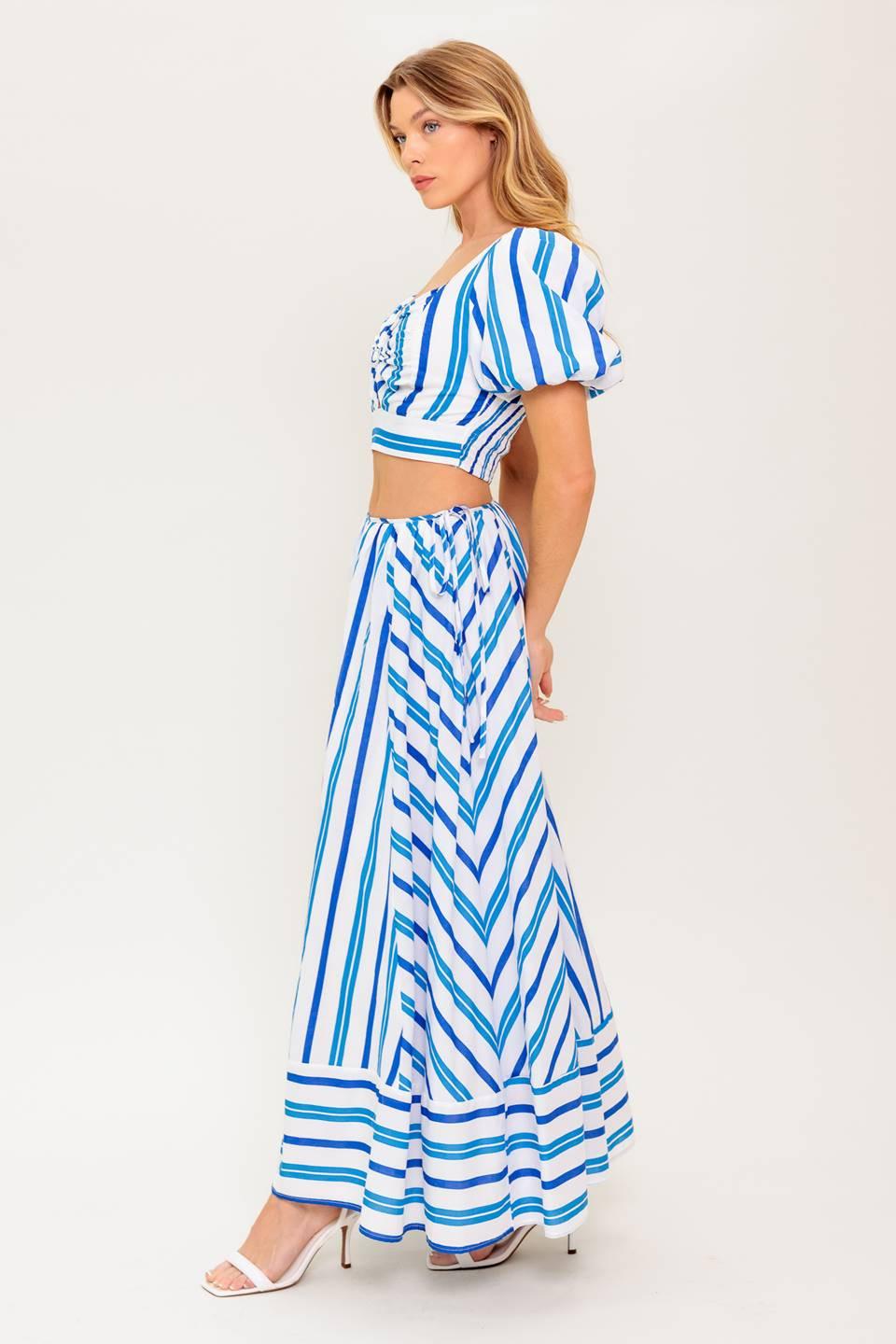 Garden Whispers Woven Top And Skirt Set