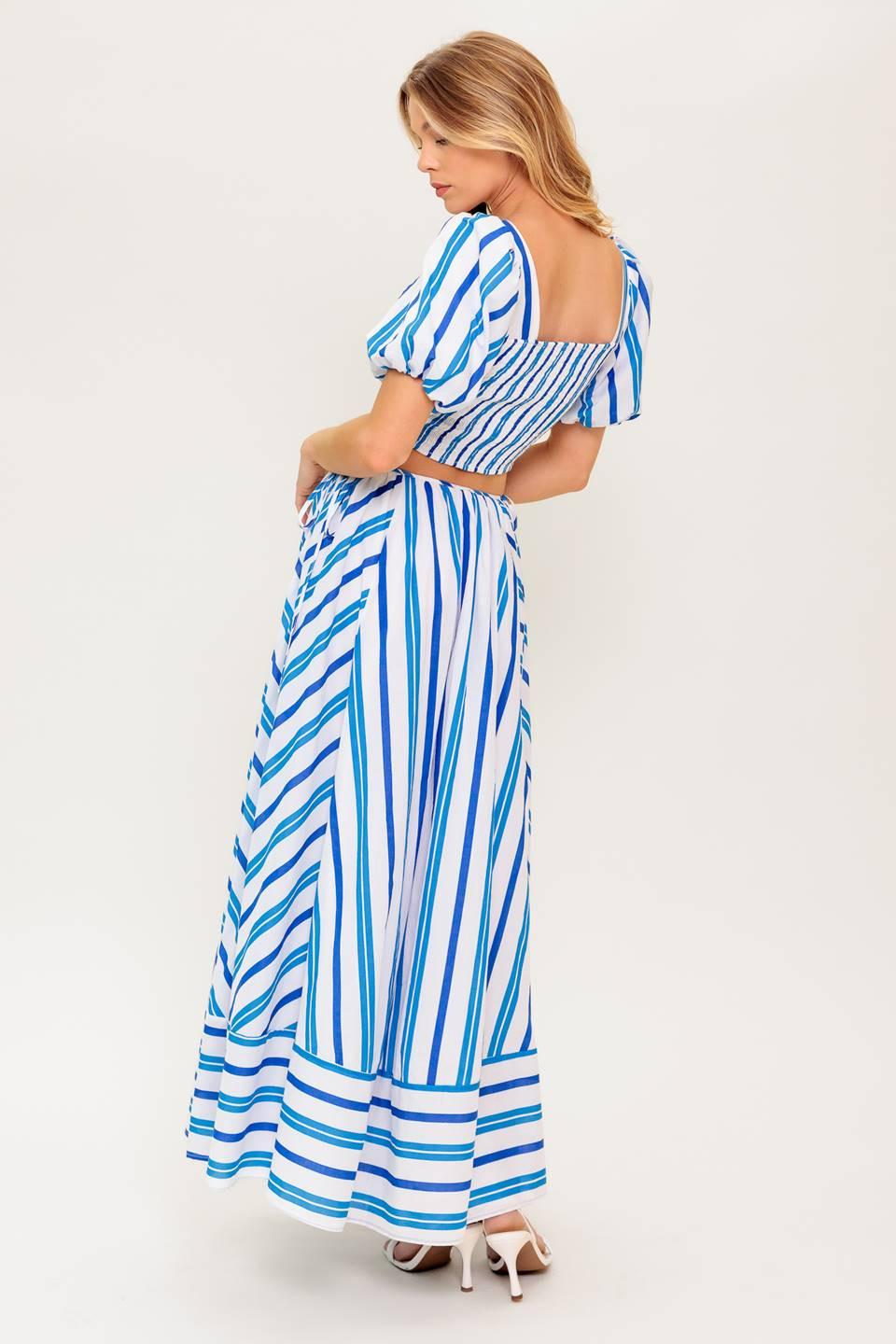 Garden Whispers Woven Top And Skirt Set