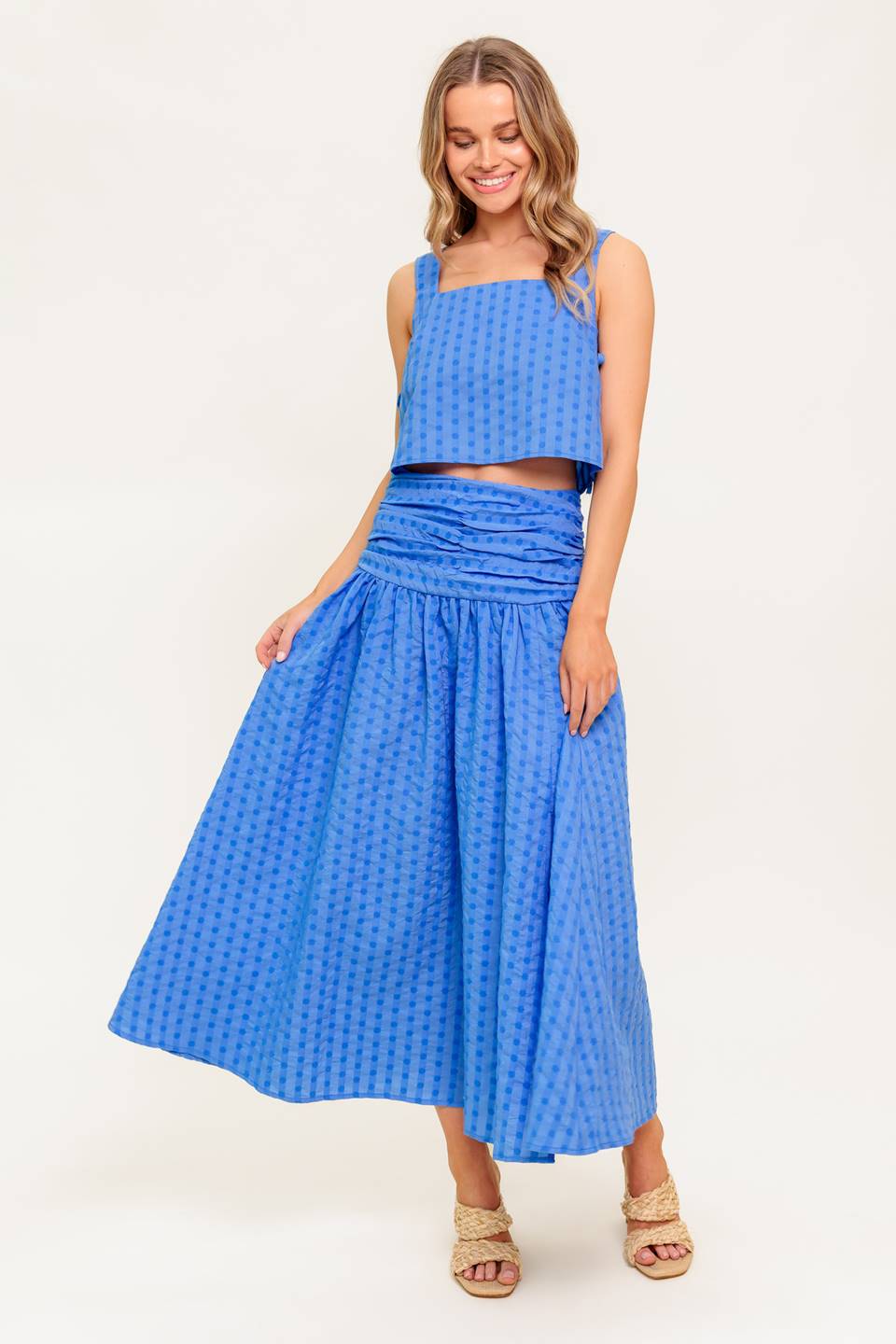 Urban Affair Blue Top And Skirt Set