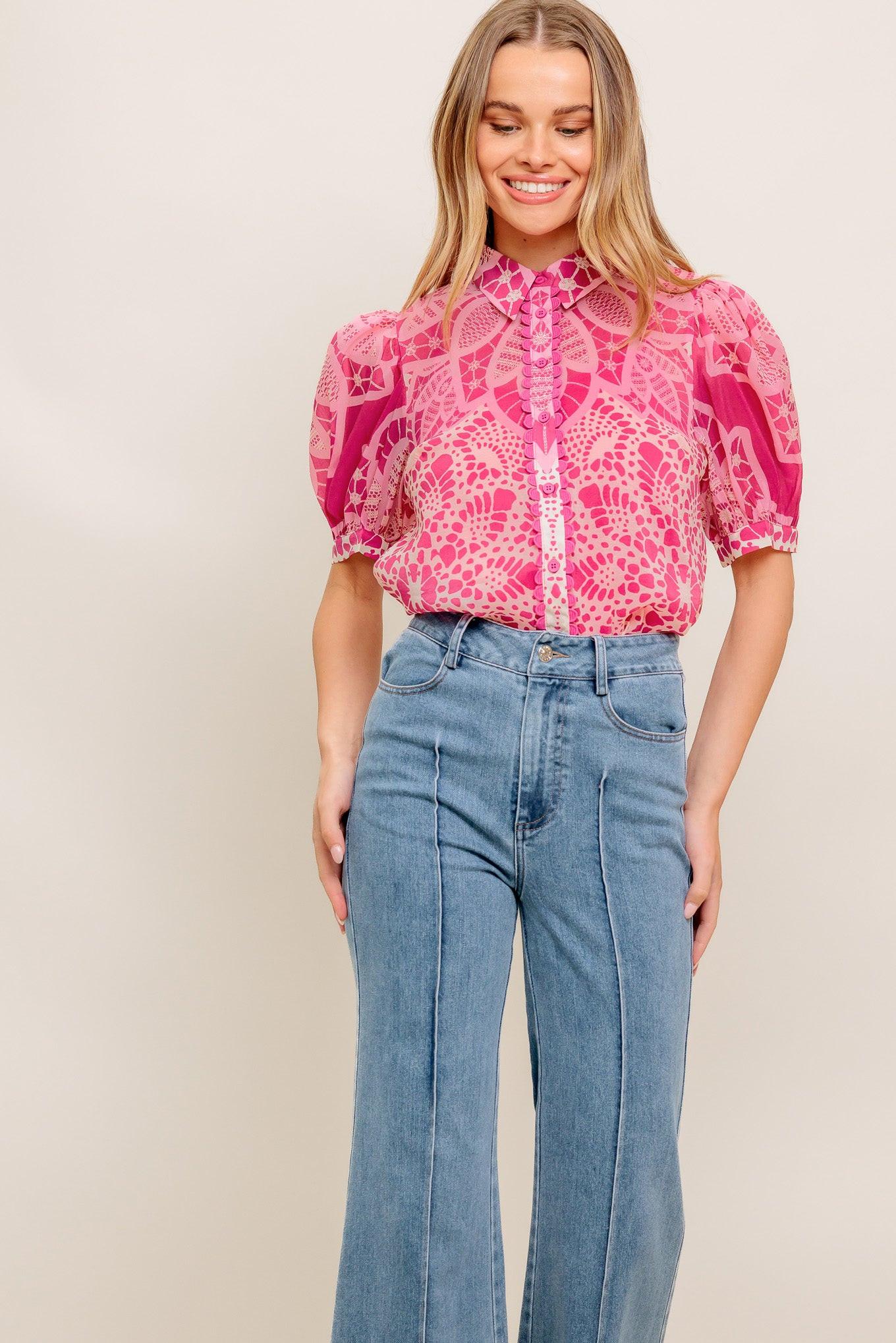 Precious Heart Woven Top