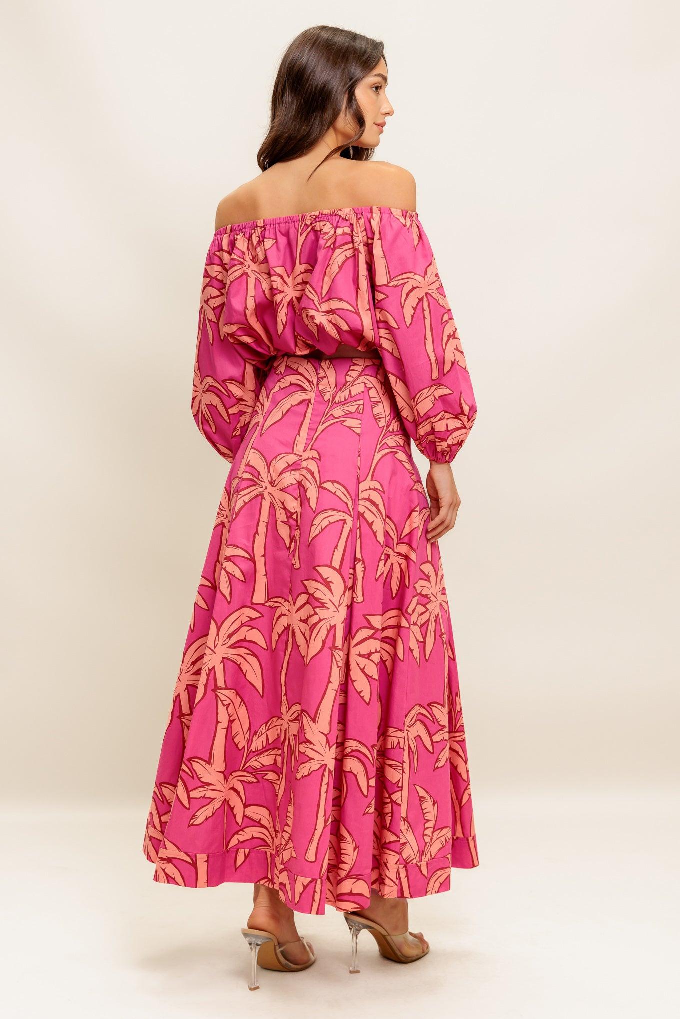 Paradise Match Woven Top And Skirt Set