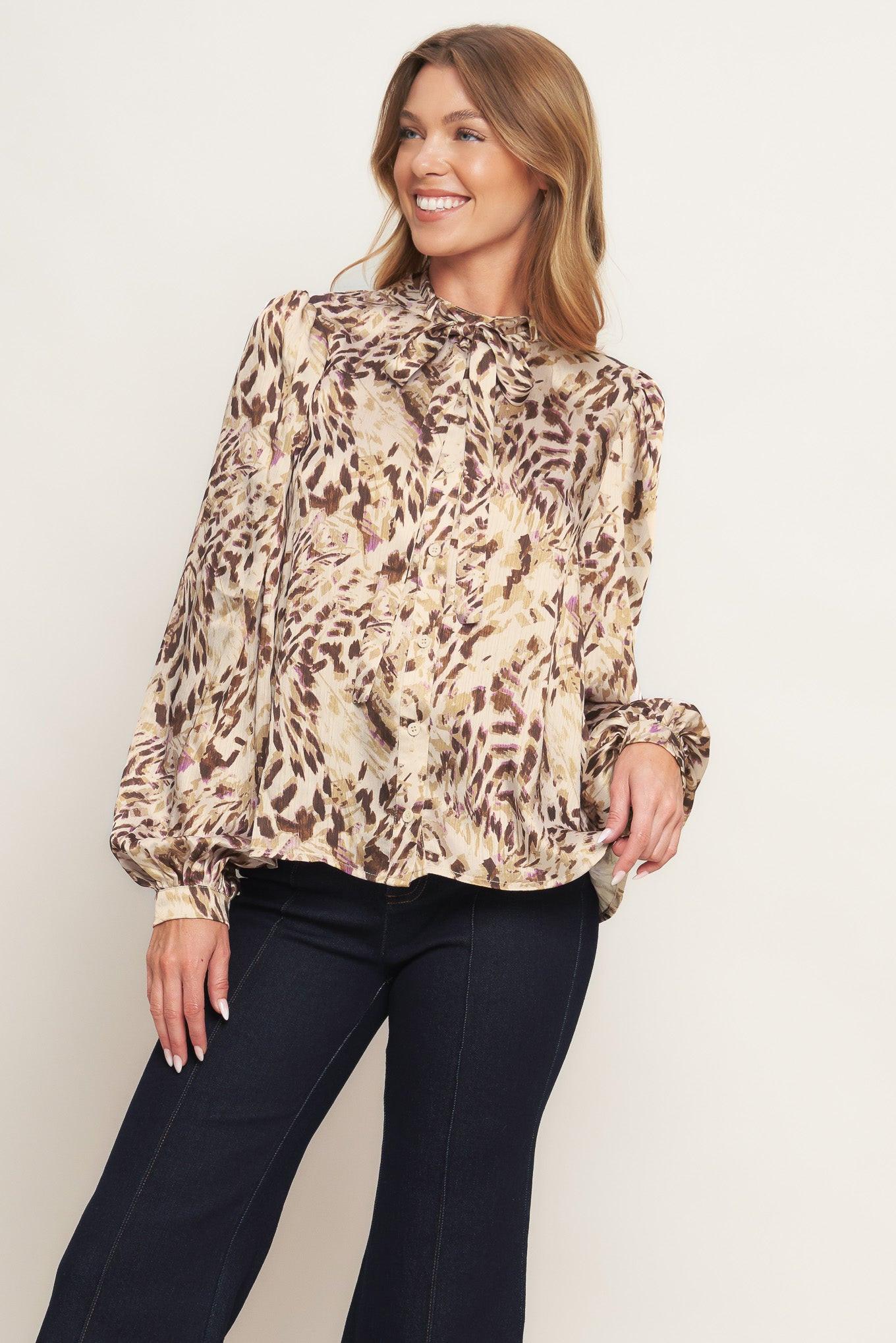 Wild Chic Cream Woven Top