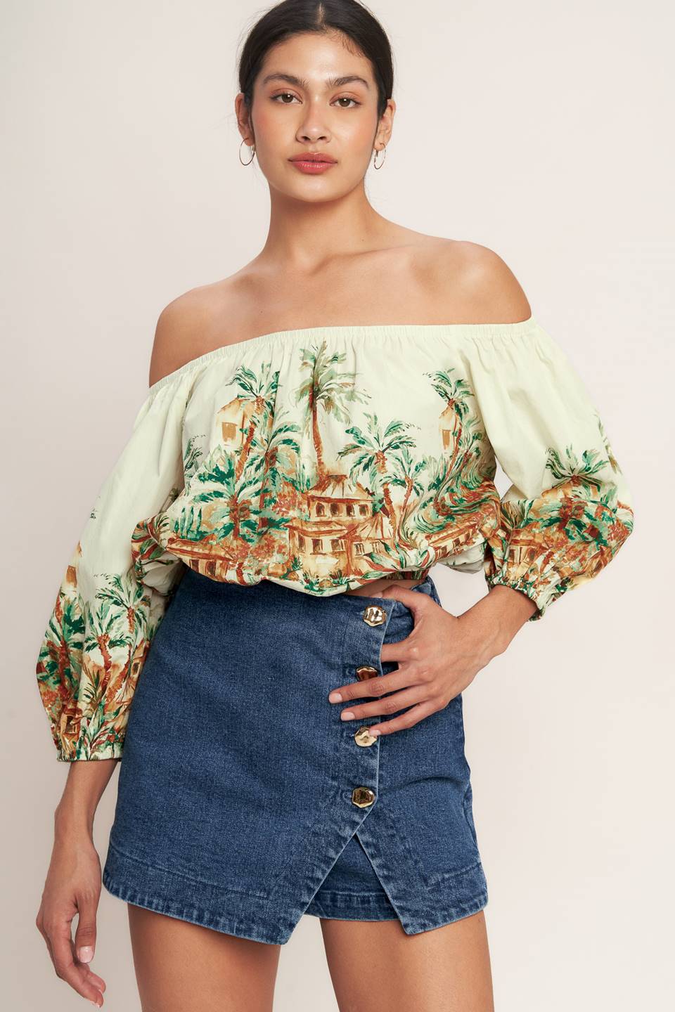 Island Time Only Woven Crop Top
