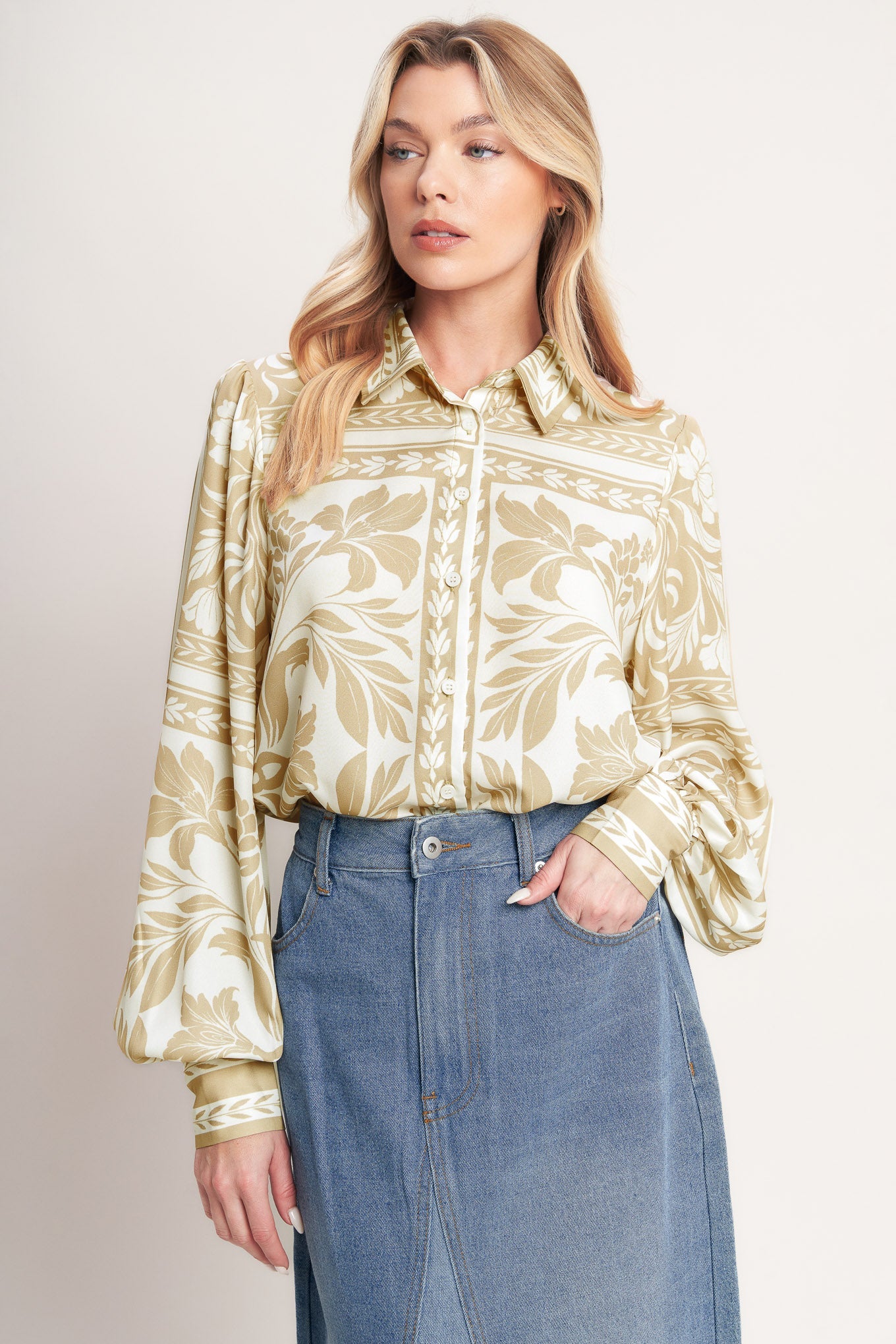 Palm Bazaar Woven Top