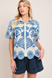 Coastline Palm Woven Top