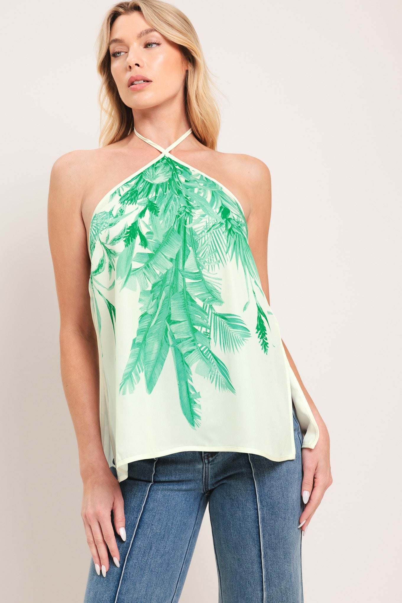 Palm Serene Woven Top