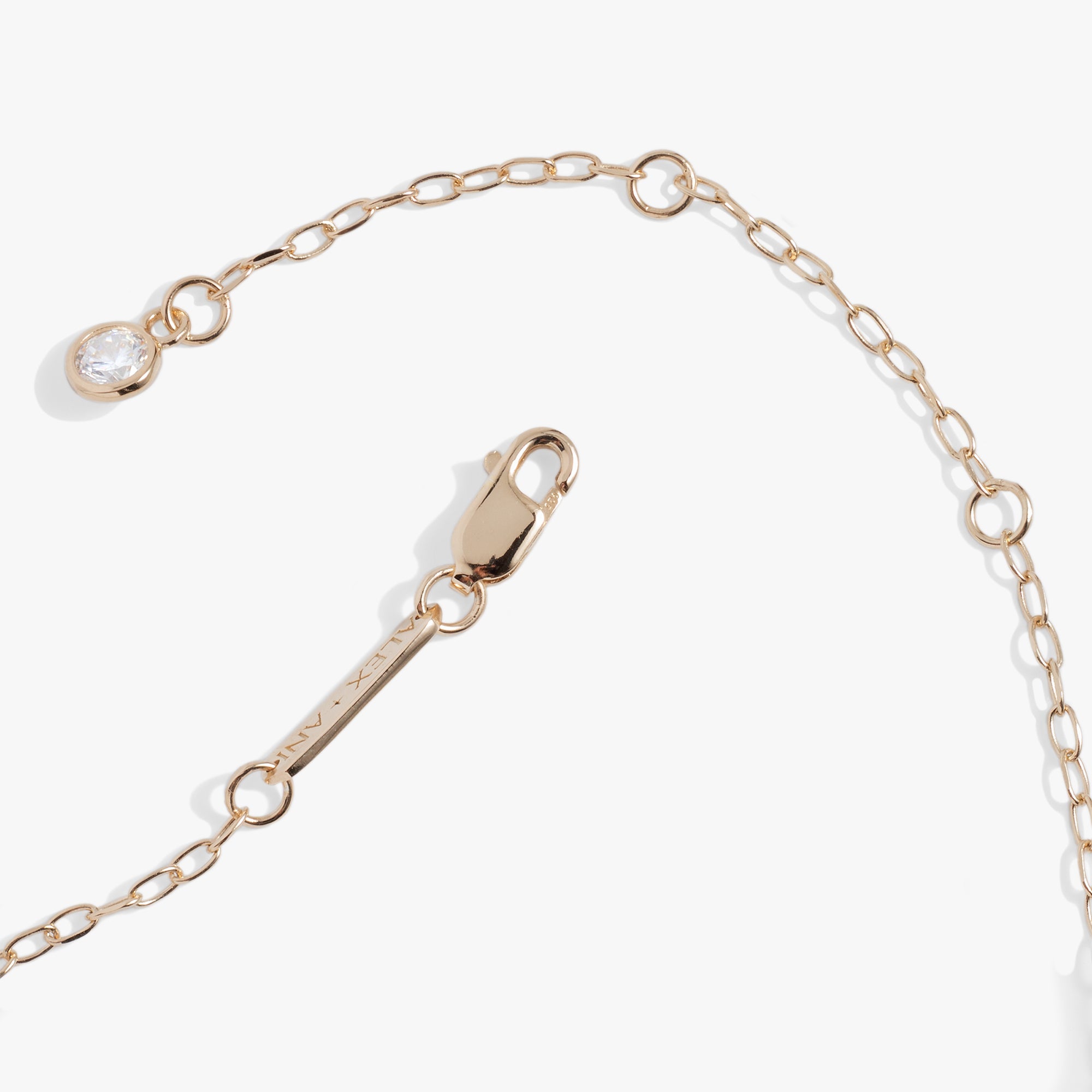 Initial V Precious Elongated Necklace