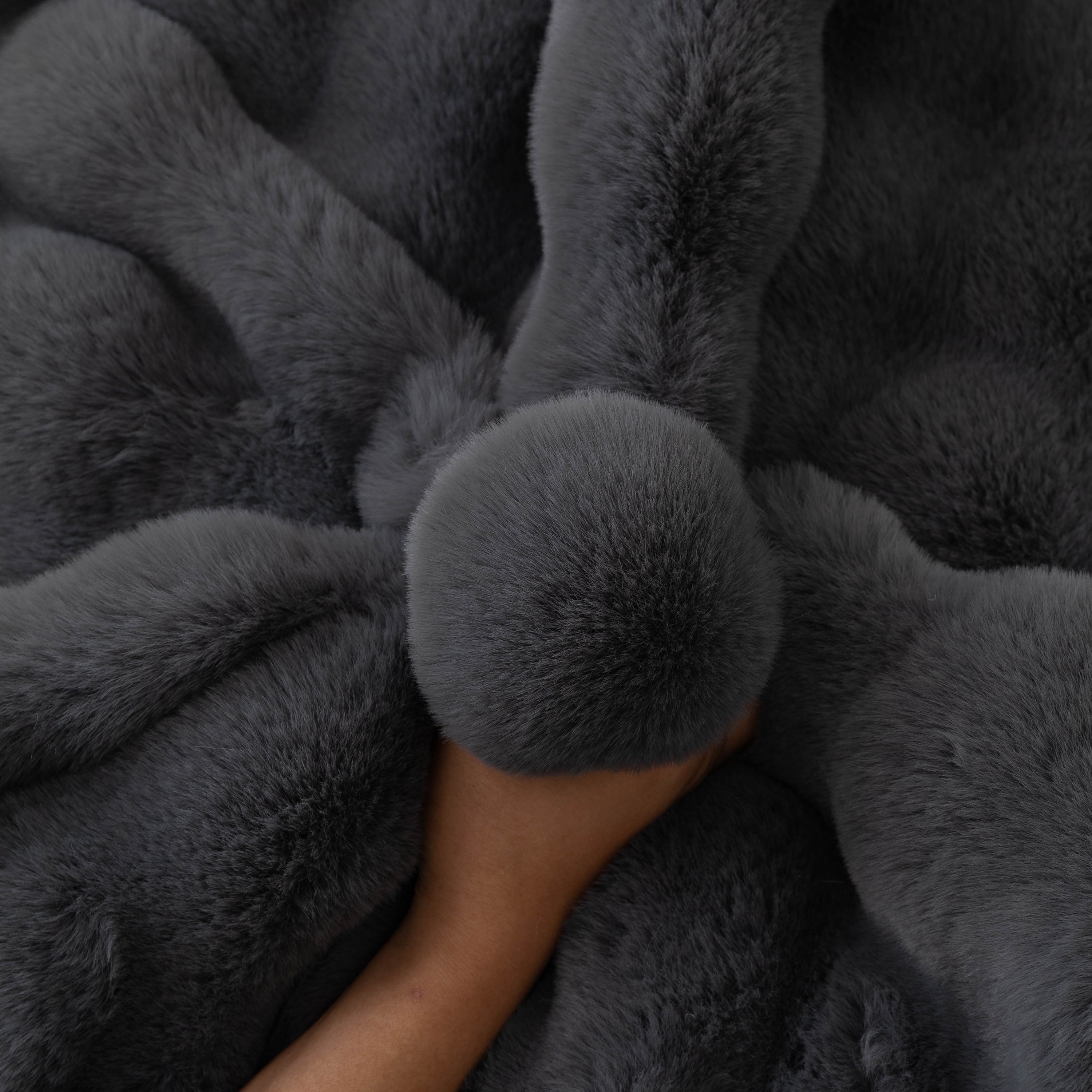 Thick Sofa Cushion Solid Color Faux Fur Fluffy Sofa Cushion Non-slip Couch Covers