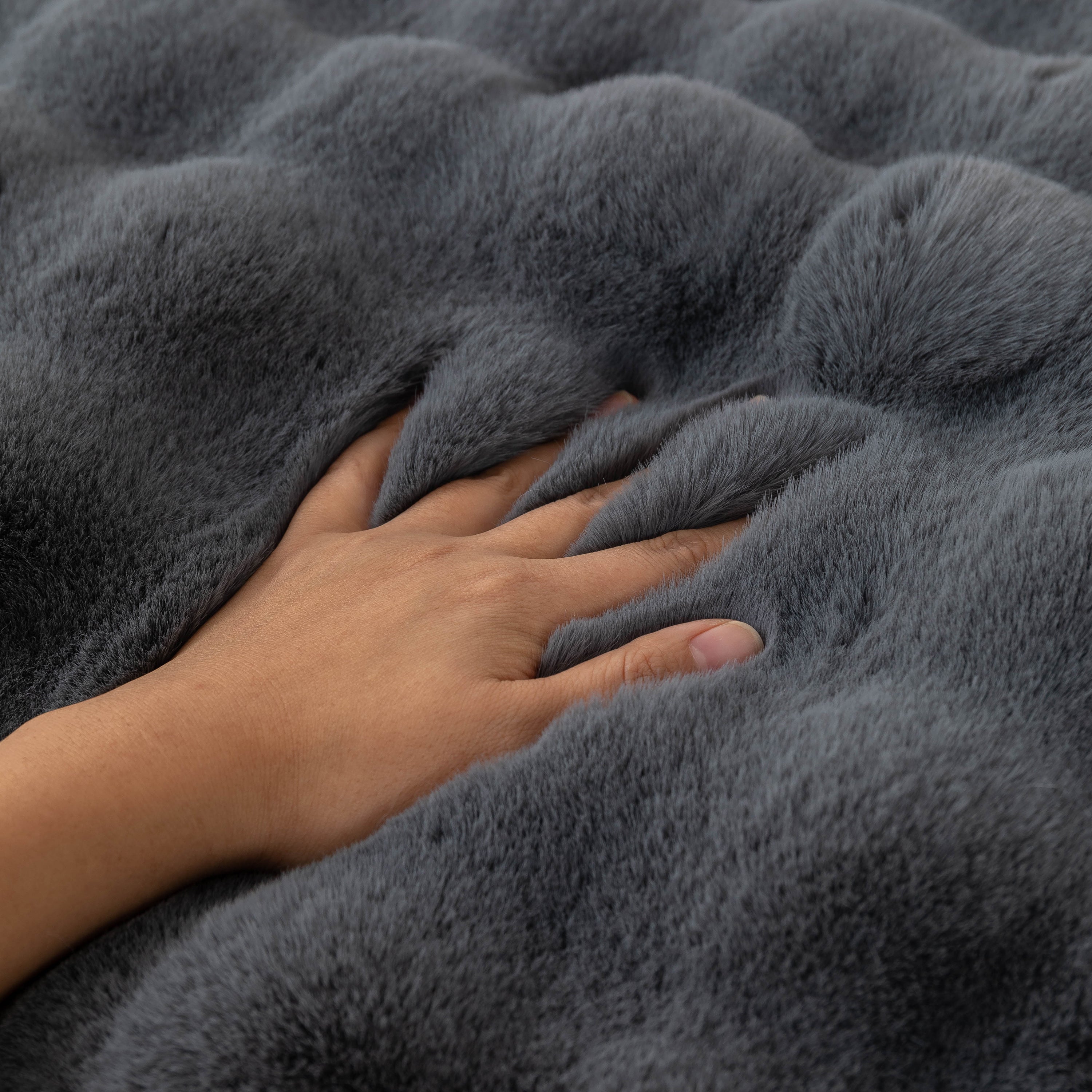 Thick Sofa Cushion Solid Color Faux Fur Fluffy Sofa Cushion Non-slip Couch Covers