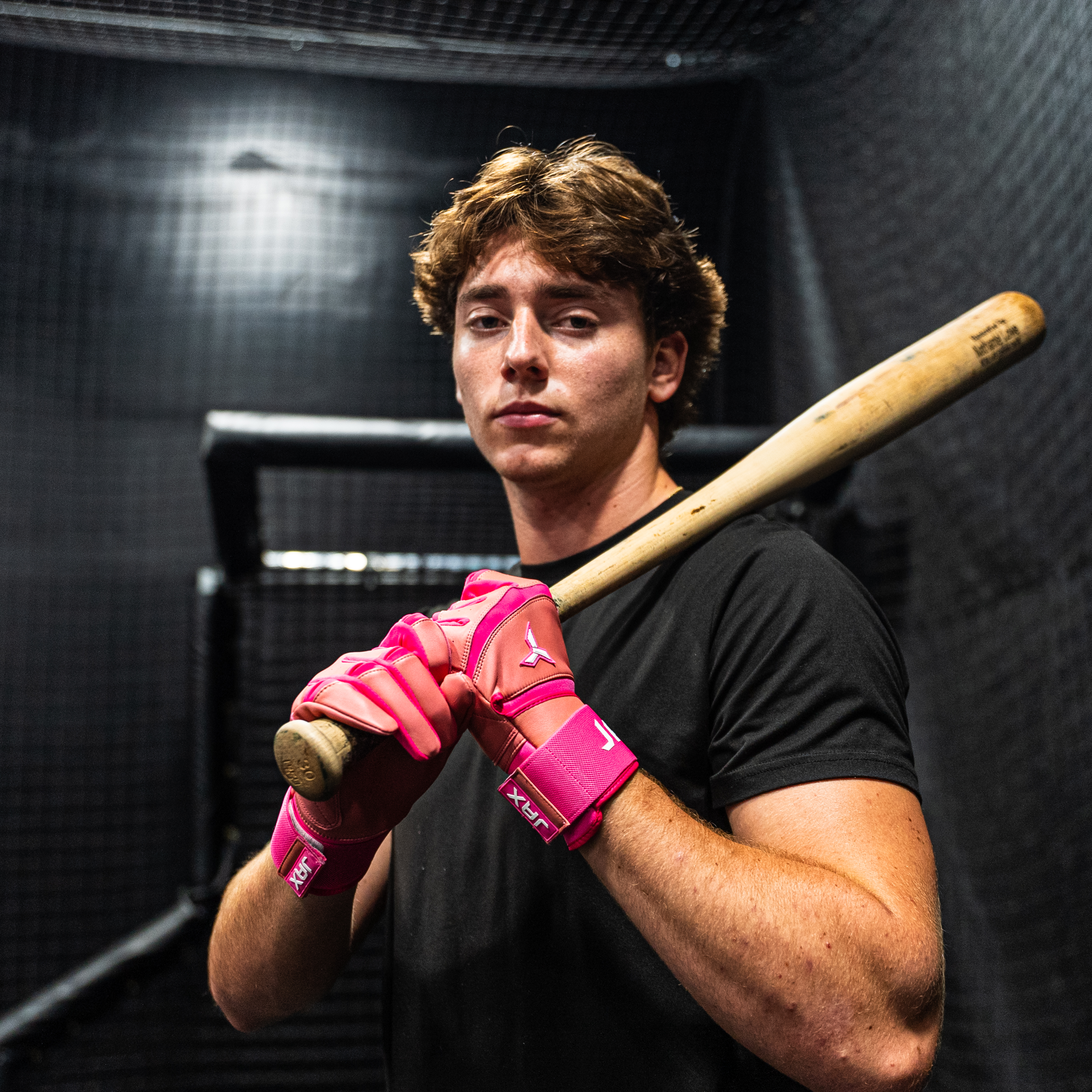Pink Strap Cuff Batting Gloves