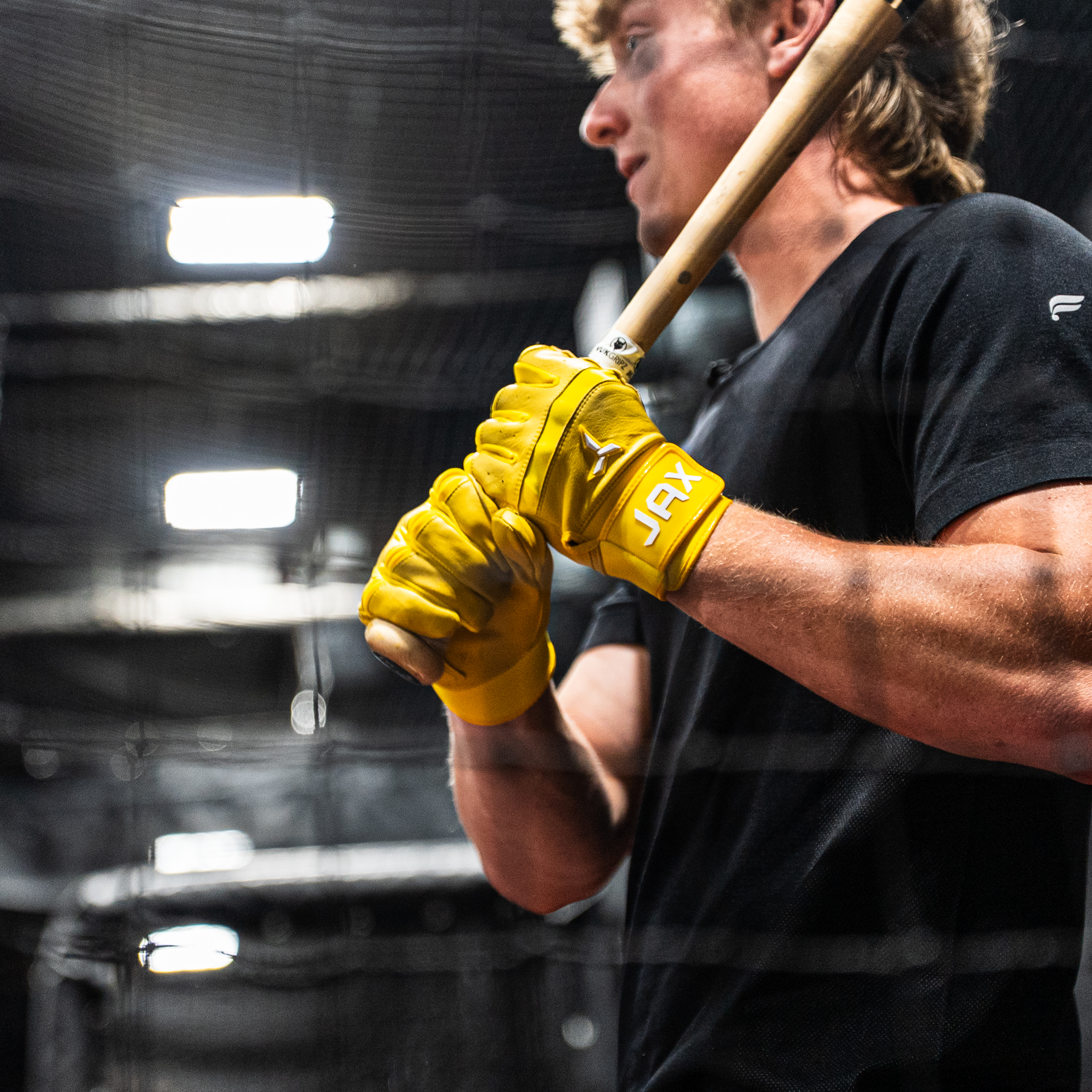 Standout Yellow Pro Cuff Batting Gloves