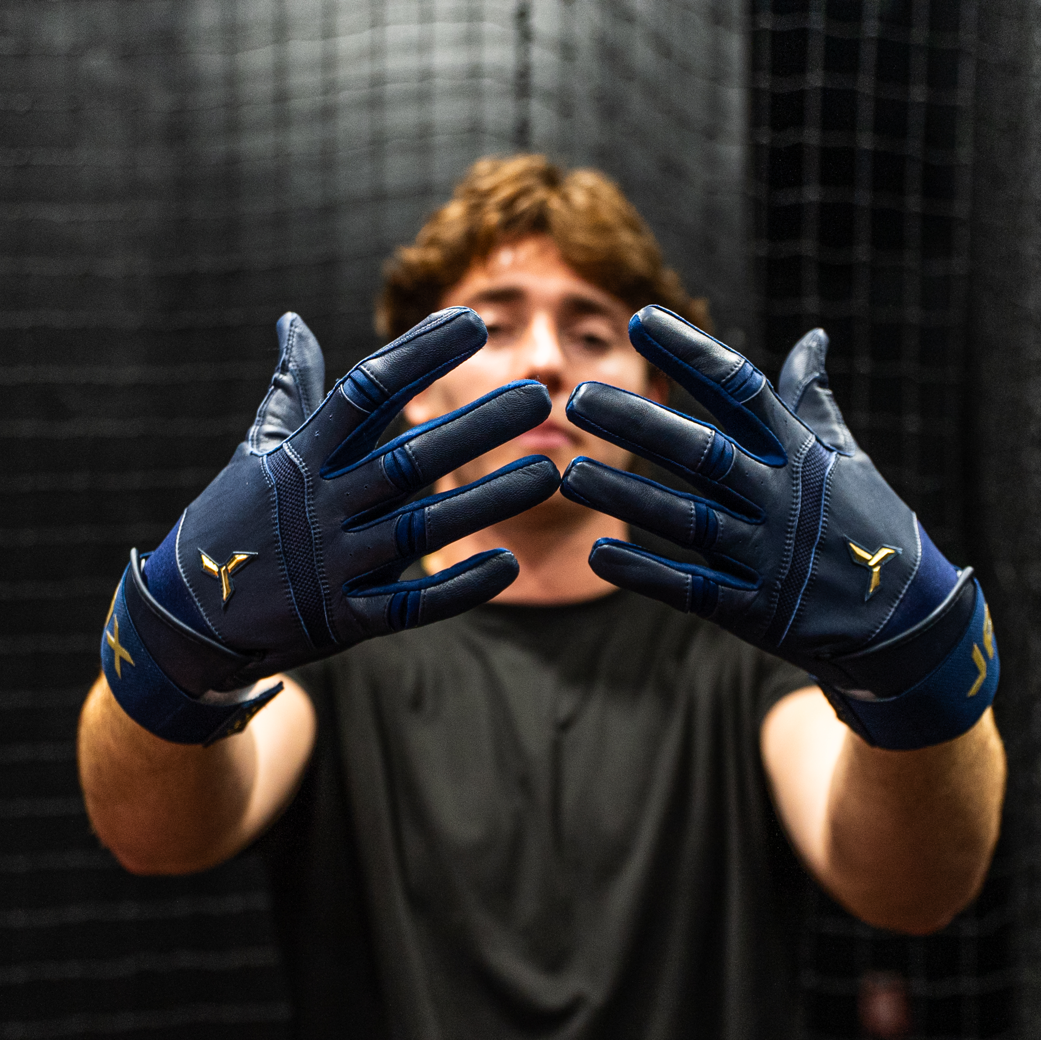 Shadow Navy Strap Cuff Batting Gloves