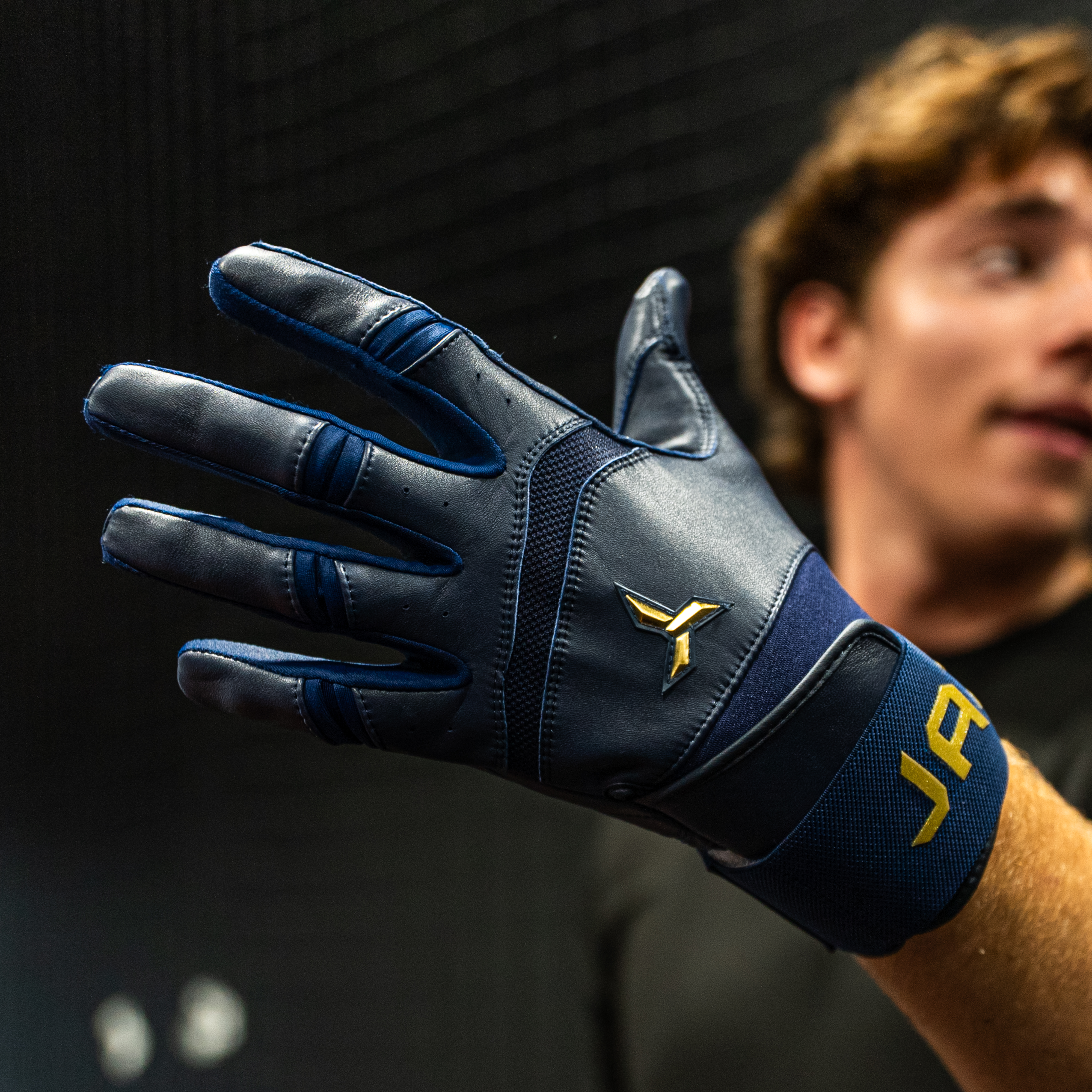 Shadow Navy Strap Cuff Batting Gloves