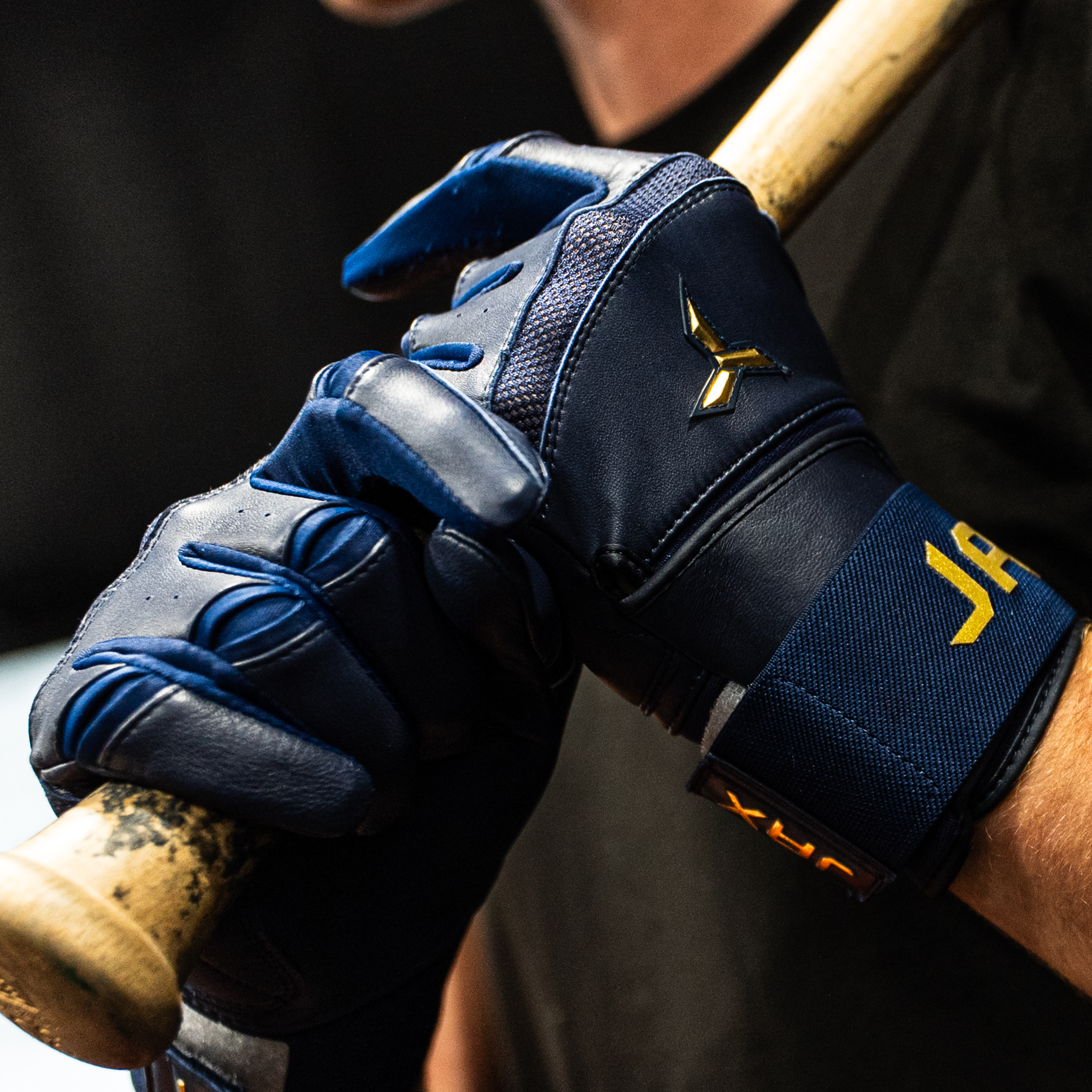 Shadow Navy Strap Cuff Batting Gloves