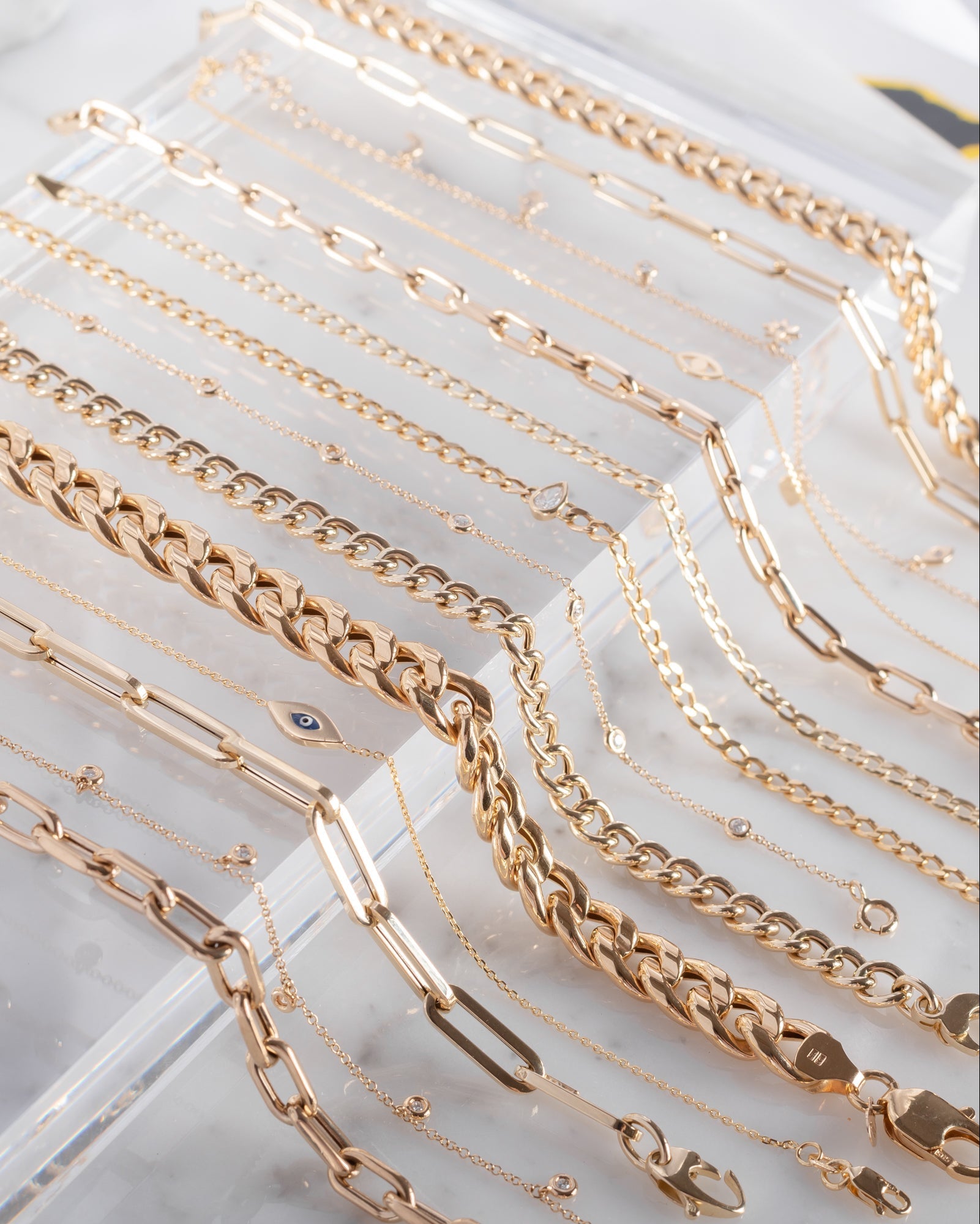 14k Gold Large Paper Clip Chain Bracelet