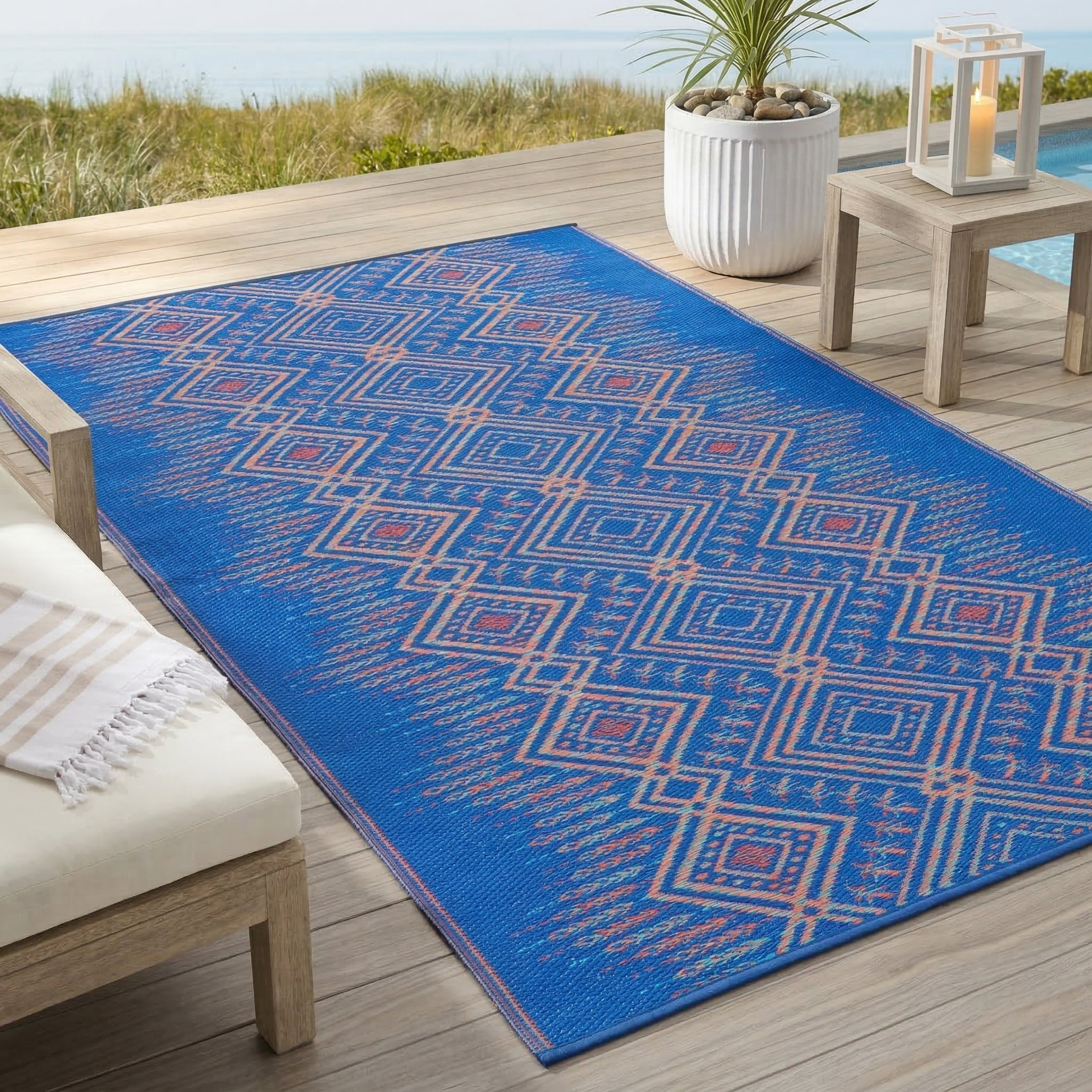 Jodhpur - Multi Blue Outdoor Rug For Patio