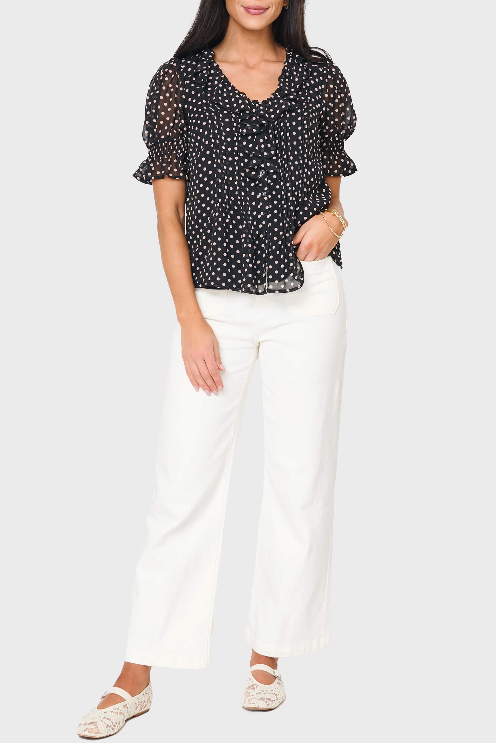 Khloe Ruffle Button Down Blouse