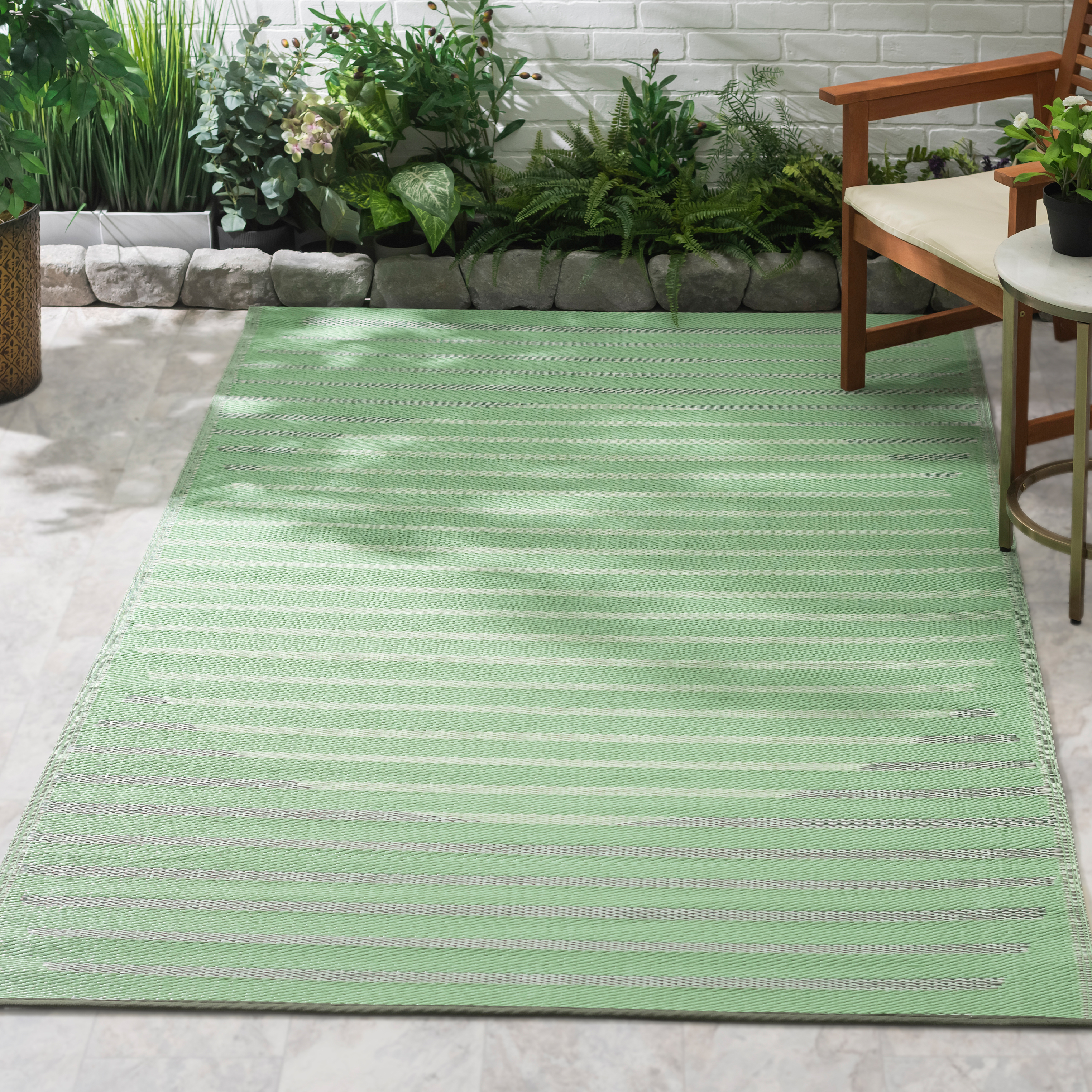 Kyoto - Green Outdoor Rug For Patio