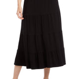 Karen Kane Women's Tiered Midi Skirt Black Size L