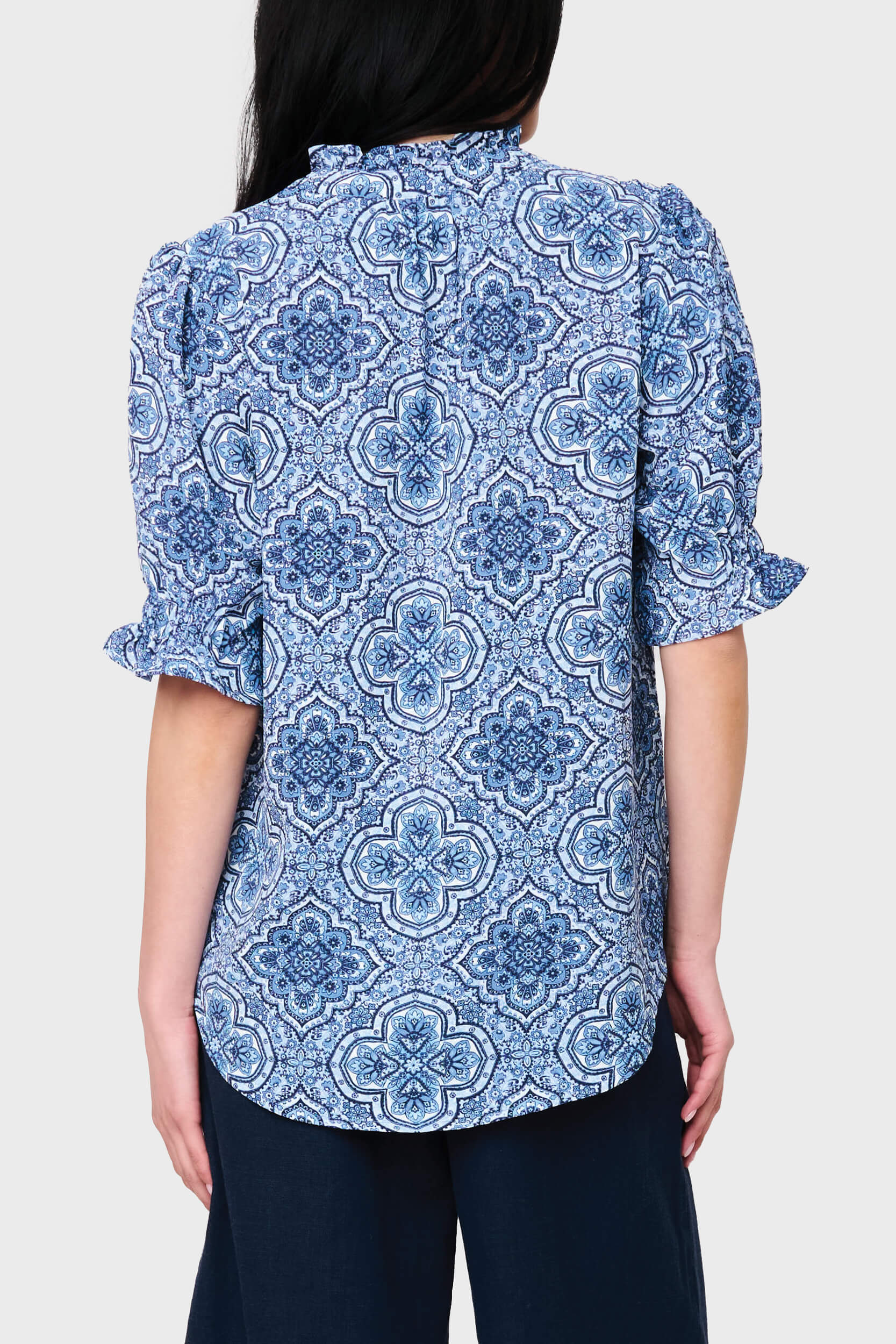 Dianthus Henley Puff Sleeve Blouse