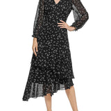 Karl Lagerfeld Paris Women's Floral-Print Asymmetrical Dress Black Size 12