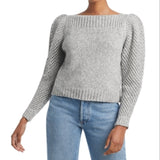 LoveShackFancy Rosie Wool Boat Neck Sweater Gray Size M