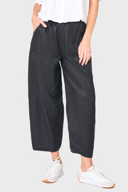 Linen Barrel Cropped Pant