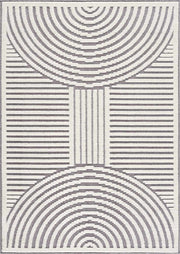 Deron Gray Rainbow Washable Rug