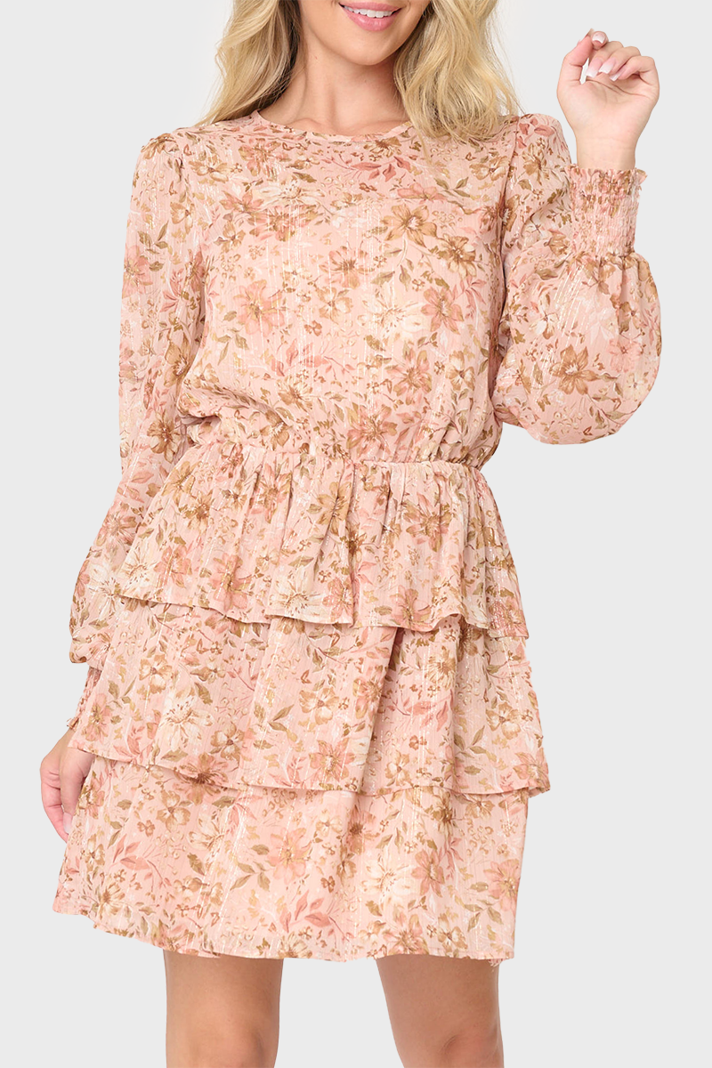 Sparkle Chiffon Tiered Dress