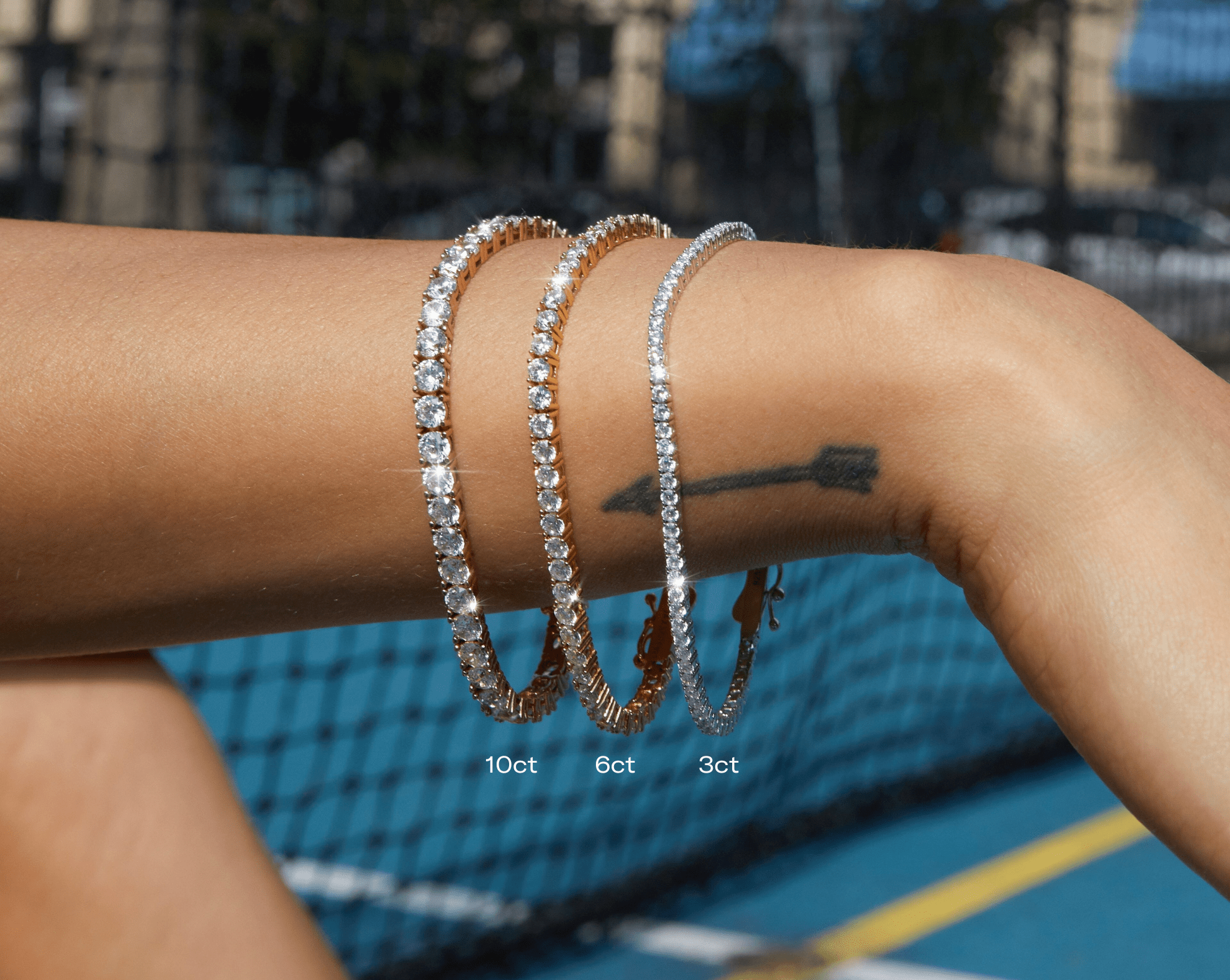 Lab Grown White Sapphire Tennis Bracelet - 6ct
