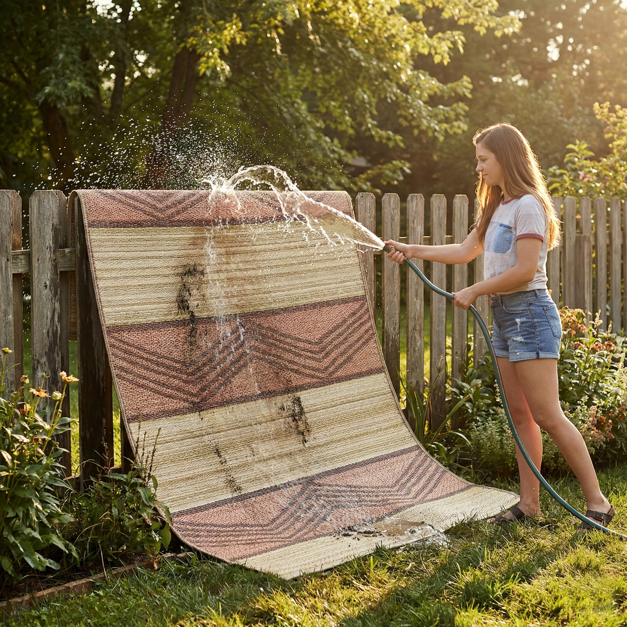 Lagos - Sand & Coral Boho Outdoor Rug For Patio Final Sale