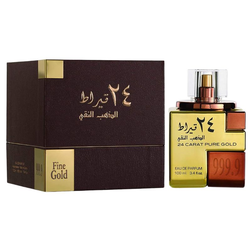 Lattafa 24 Carat Pure Gold Eau De Parfum, 100 Ml / 3.4 Oz, Oriental Woody Fragrance For Men & Women