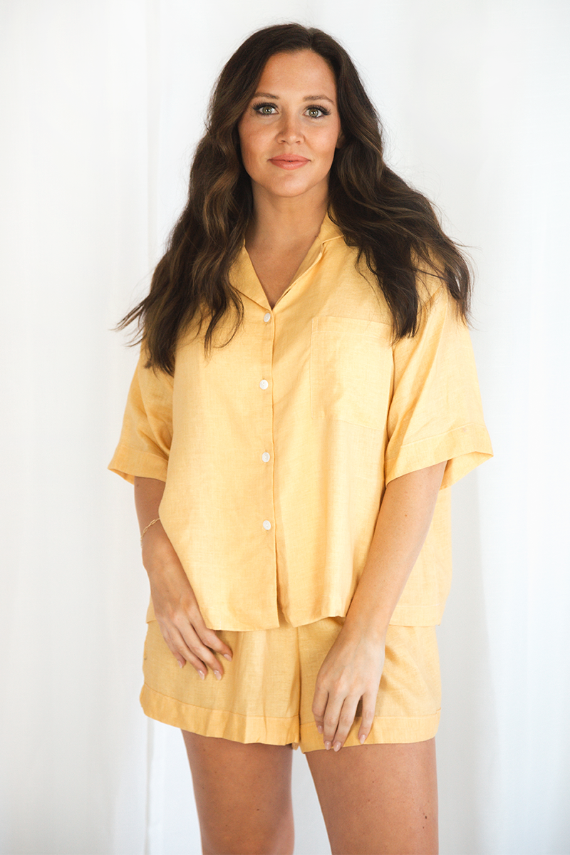 Lemon Linen Matching Set | Includes Plus Size