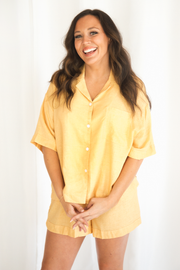 Lemon Linen Matching Set | Includes Plus Size