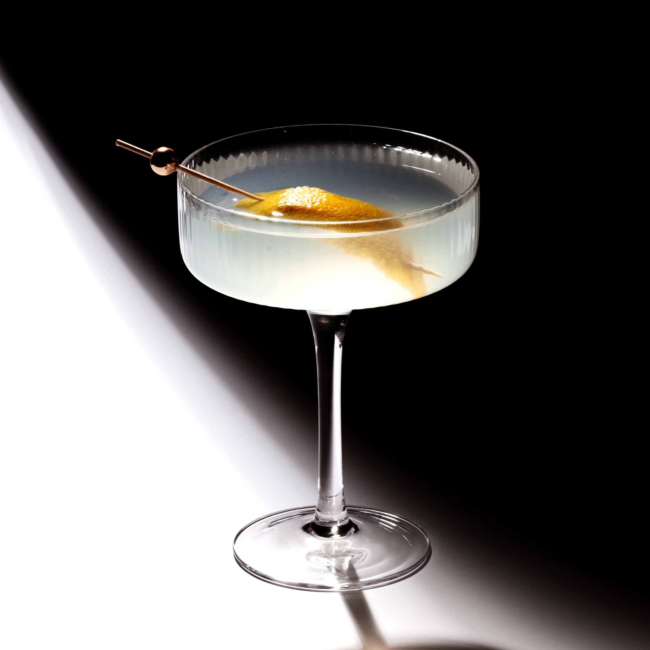 Clear Ribbed Martini Coupe Glass 9.5oz - (Set of 2, 4, or 6)