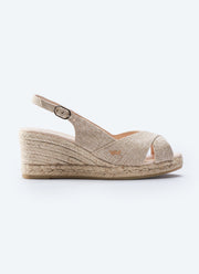 Llansa Premium Fabrics Canvas Espadrille Sandal Wedges