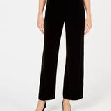 Alfani Women's Velvet Wide Leg Pants Black Size Large