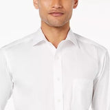 Clubroom Men's Collared Dress Shirt White Size 17.5X32-33
