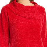 Karen Scott Women's Cowlneck Chenille Sweater Red Size X-Small