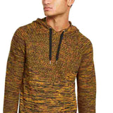 INC International Concepts Men's Monster Ribbed Knit Pullover Hooded Sweater Dark yellow Size Large