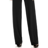 Alfani Women's Petite Knit Wide-Leg Pant Black Size Large