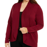 Karen Scott Women's Plus Size Open-Front Cardigan Sweater Red Size 1X