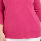 Karen Scott Women's Plus Ballet Neckline Sweater Pink Size 3X