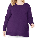 Karen Scott Women's Plus Size Scoop-Neck Seamed Sweater Purple Size 3X