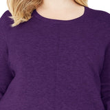 Karen Scott Women's Plus Size Scoop-Neck Seamed Sweater Purple Size 3X