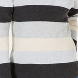 Karen Scott Women's Colorblocked V-Neck Cotton Sweater Brown Size Medium