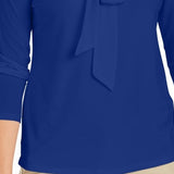 Charter Club Women's Woven Tie Top Blue Size Large