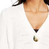 JM Collection Women's Two Button Cardigan Sweater White Size Large