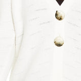 JM Collection Women's Two Button Cardigan Sweater White Size Large