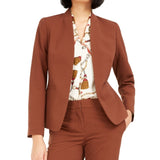 Bar III Women's Princess Seam Open Front Blazer Brown Size X-Small